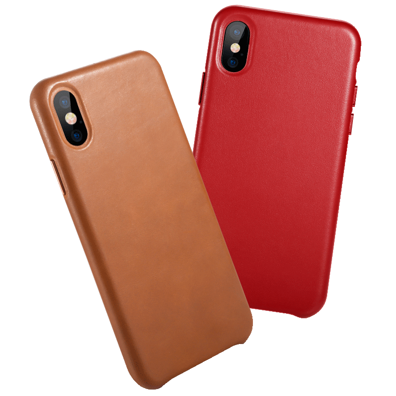 Custodia iPhone X Pelle Manualetelefono, Cover iPhone X Protezione Rosso Anti-caduta