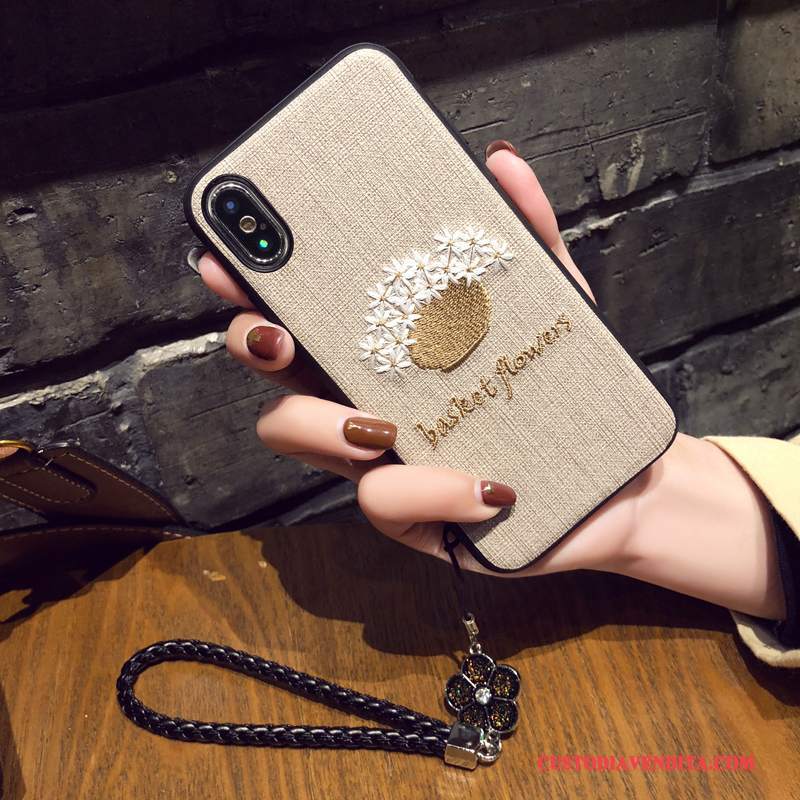 Custodia iPhone X Protezione Arte Ricamo, Cover iPhone X Morbido Tendenza