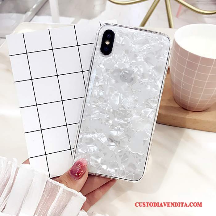 Custodia iPhone X Protezione Telefono Anti-caduta, Cover iPhone X Morbido Argento