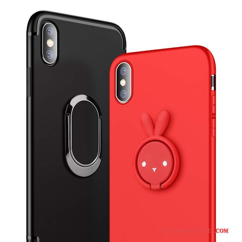 Custodia iPhone X Silicone Rosso Supporto, Cover iPhone X Anti-cadutatelefono