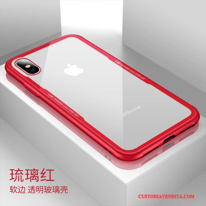 Custodia iPhone X Silicone Rosso Tutto Incluso, Cover iPhone X Trasparentetelefono