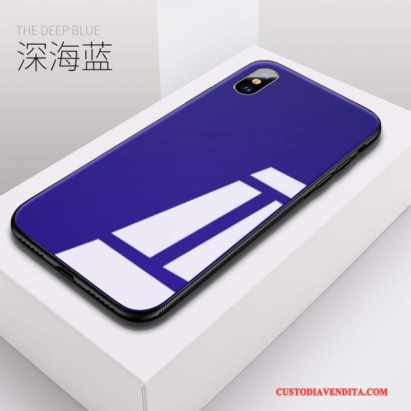 Custodia iPhone X Silicone Tutto Incluso Ornamenti Appesi, Cover iPhone X Blu Tendenza