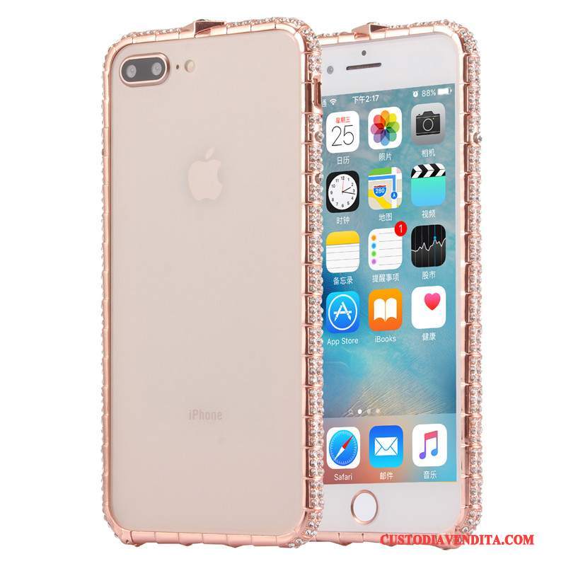 Custodia iPhone X Strass Con Strass Anti-caduta, Cover iPhone X Metallo Nuovo