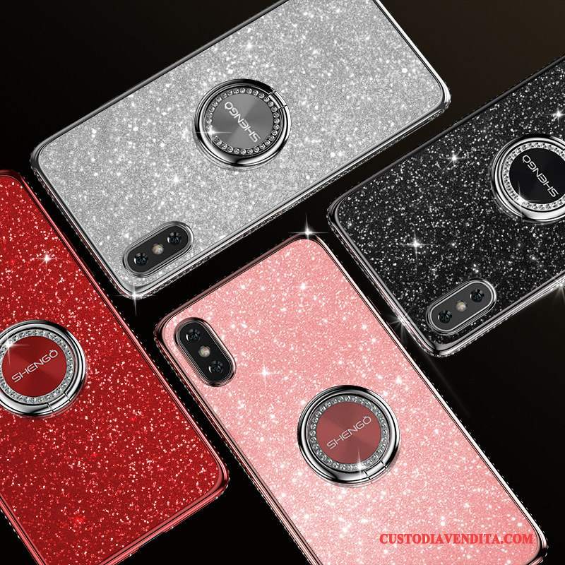 Custodia iPhone X Strass Ornamenti Appesi Marchio Di Tendenza, Cover iPhone X Colore Telefono Anti-caduta