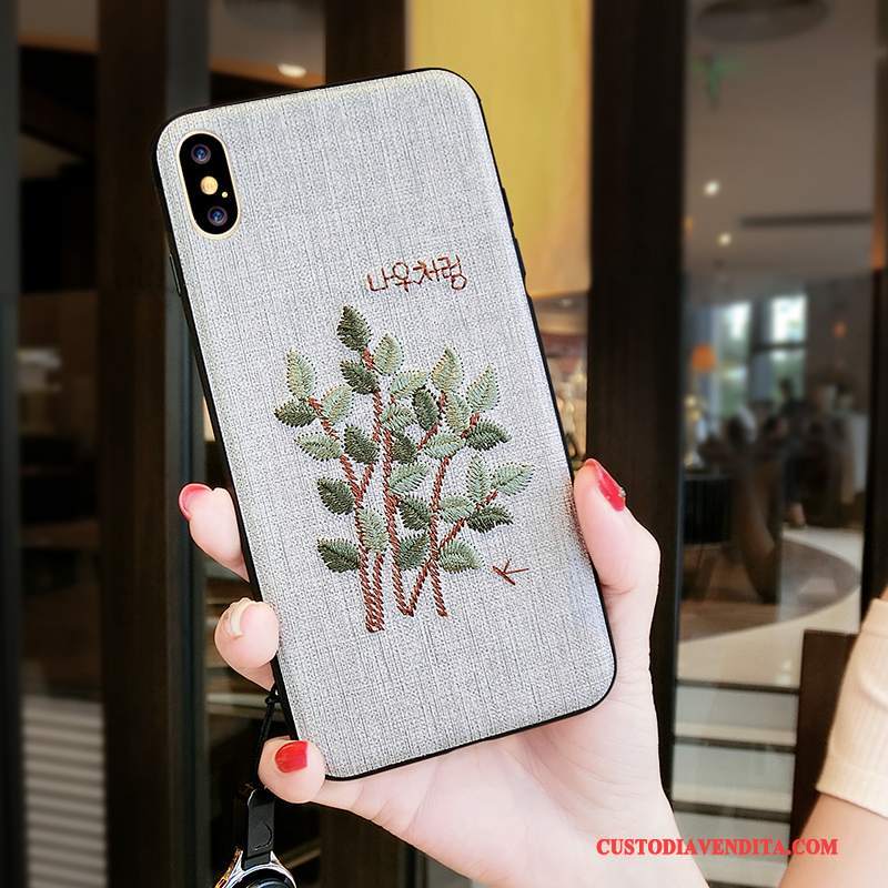 Custodia iPhone X Telefono Di Personalità, Cover iPhone X Anti-caduta Verde