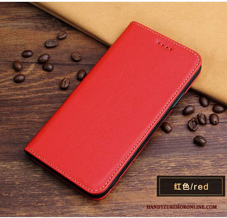 Custodia iPhone Xs Max Folio Telefono Rosso, Cover iPhone Xs Max Pelle Anti-caduta