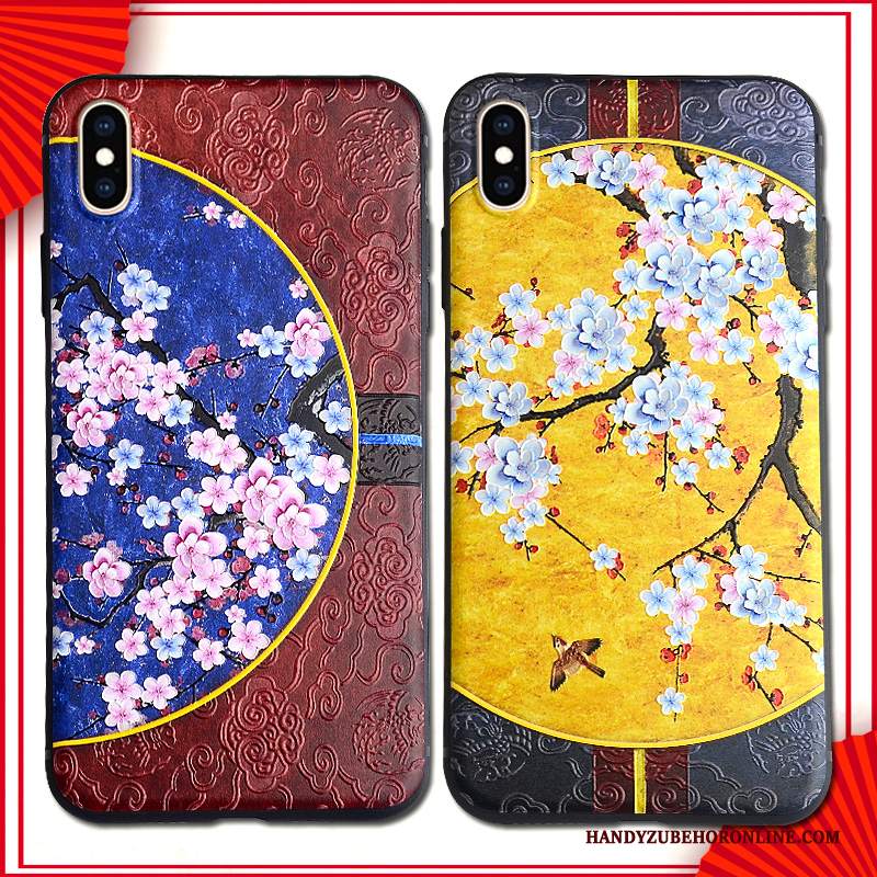 Custodia iPhone Xs Max Goffratura Di Personalità Tutto Incluso, Cover iPhone Xs Max Creativo Stile Cinese Anti-caduta