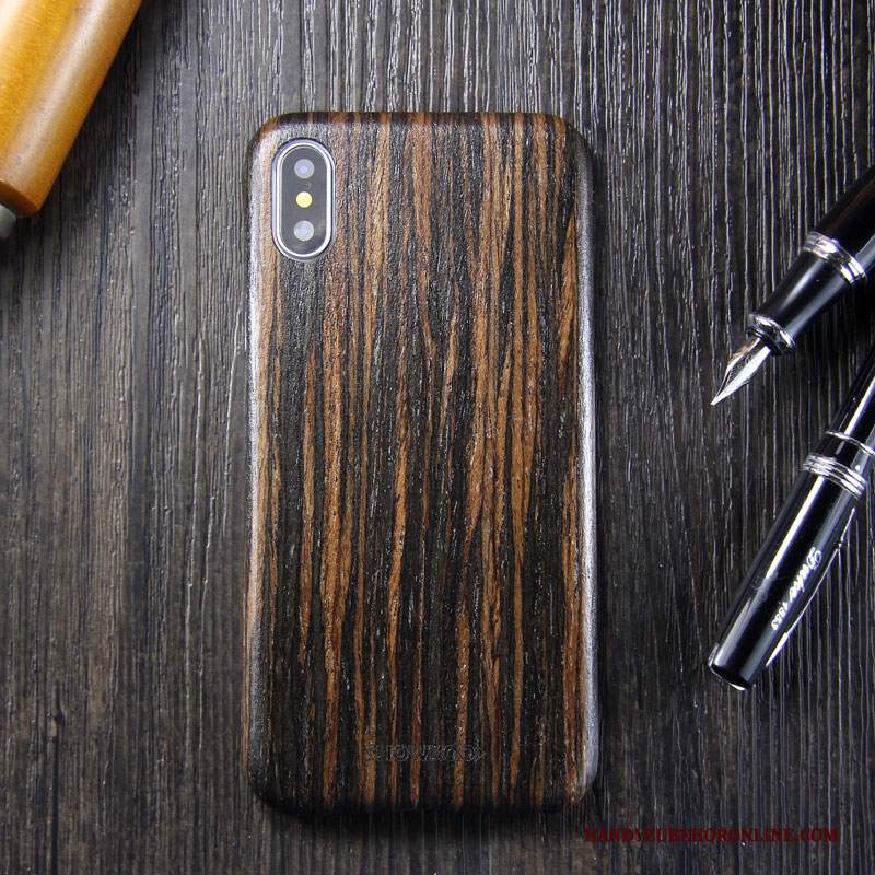 Custodia iPhone Xs Max Protezione Tutto Incluso Marchio Di Tendenza, Cover iPhone Xs Max Legno Massello Legno Nuovo