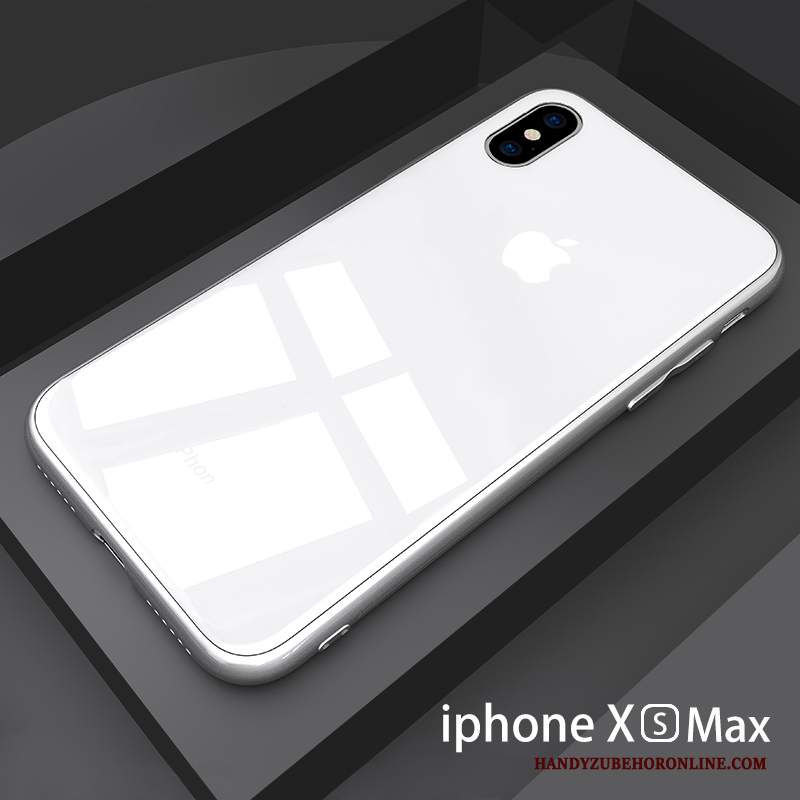 Custodia iPhone Xs Max Protezione Vetro Specchio, Cover iPhone Xs Max Biancotelefono