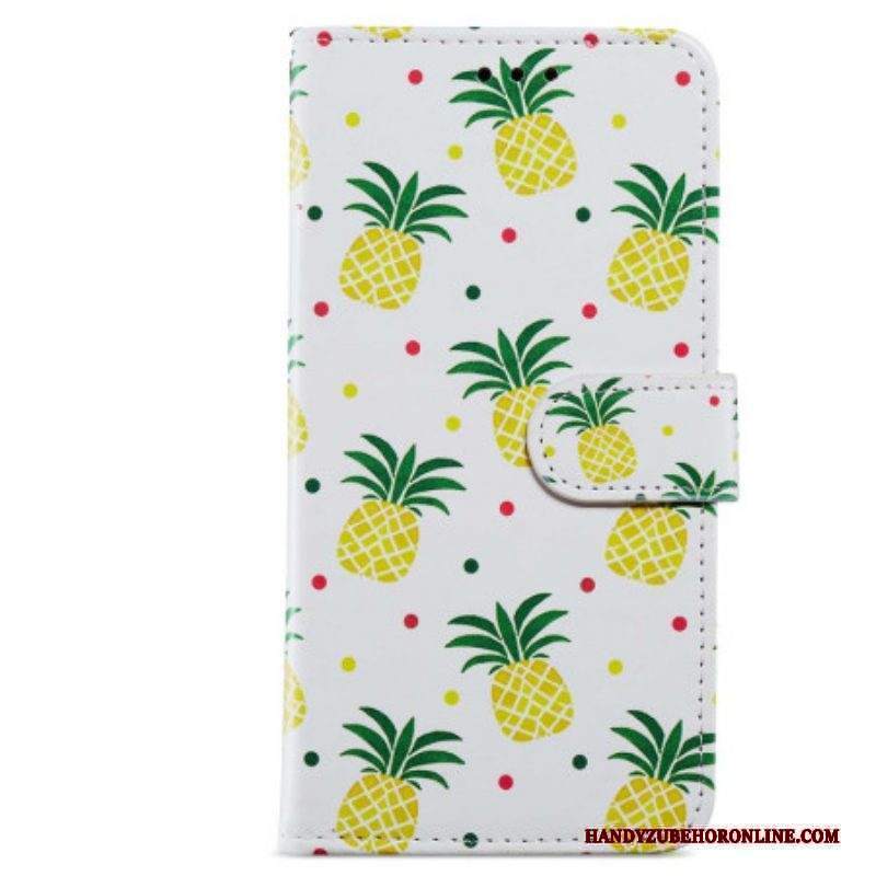 Custodia in pelle Moto G73 5G Ananas Strappy