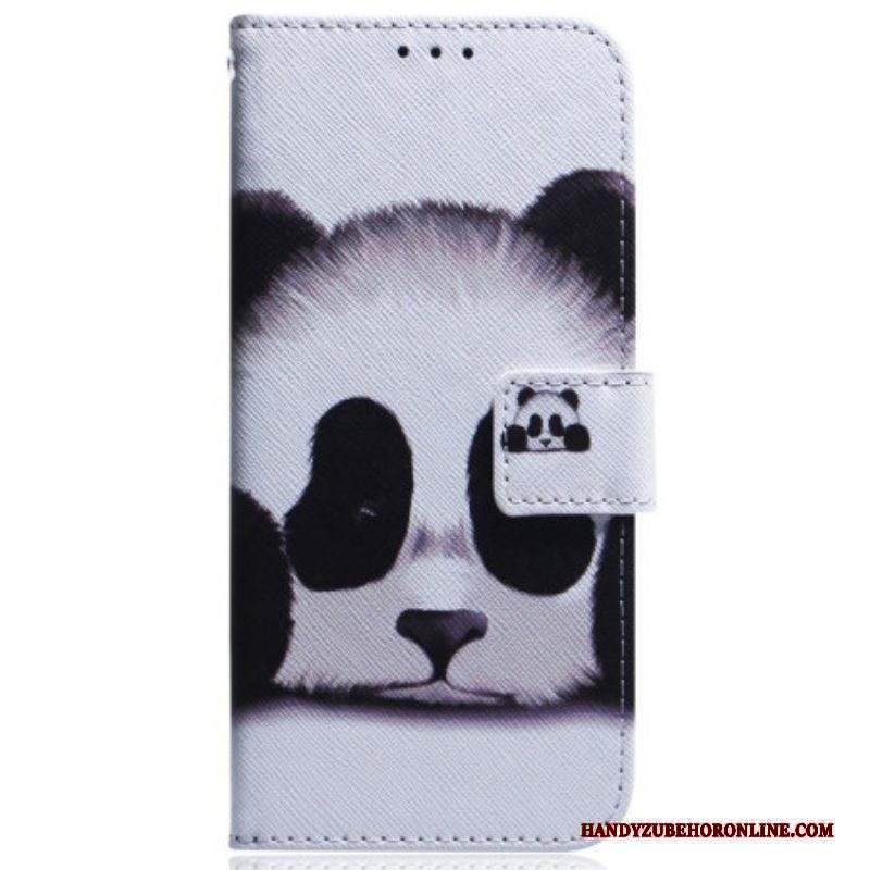 Custodia in pelle Moto G73 5G Panda Strappy