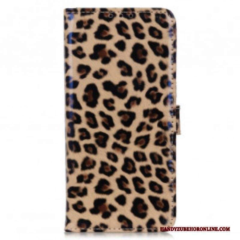 Custodia in pelle Motorola Edge 20 Pro Leopardo