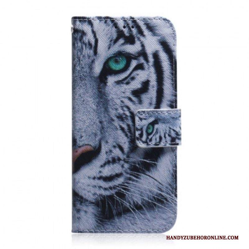 Custodia in pelle Samsung Galaxy A13 5G / A04s Faccia Da Tigre