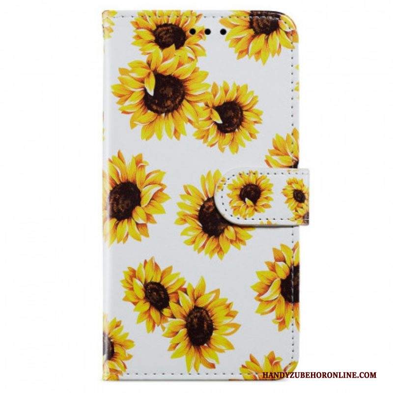 Custodia in pelle Samsung Galaxy A13 Girasoli