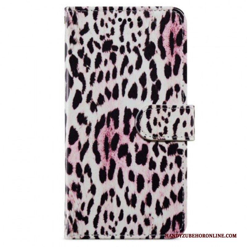 Custodia in pelle Samsung Galaxy A13 Leopardato