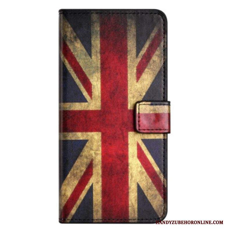 Custodia in pelle Samsung Galaxy A14 / A14 5G Bandiera Inglese D'epoca