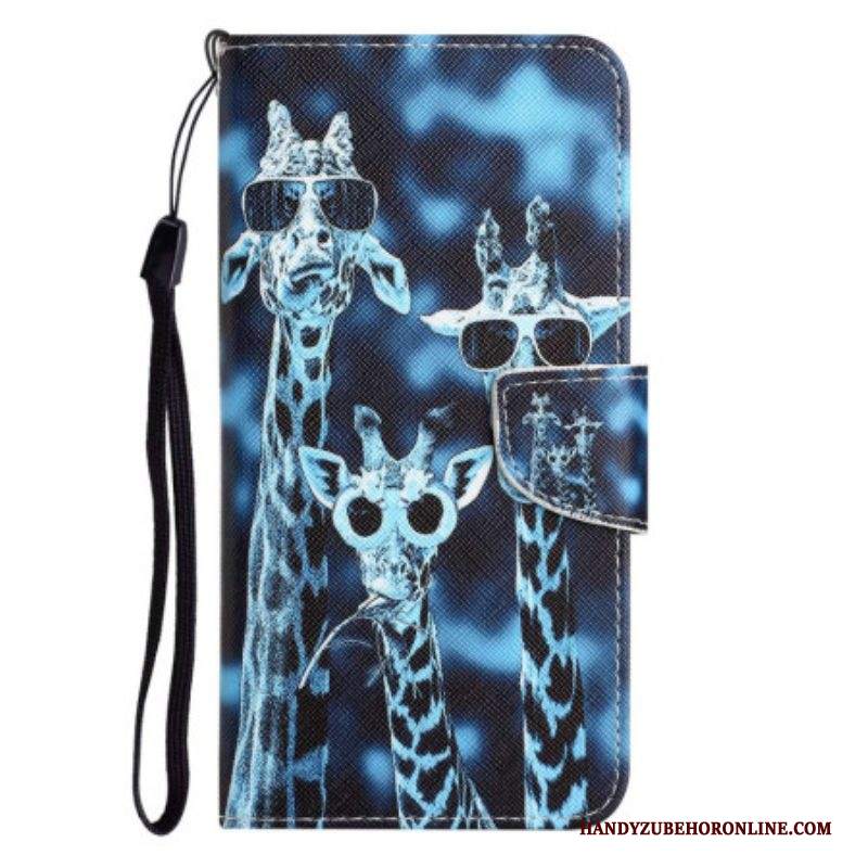 Custodia in pelle Samsung Galaxy A14 / A14 5G Giraffe In Incognito Nel Cordino