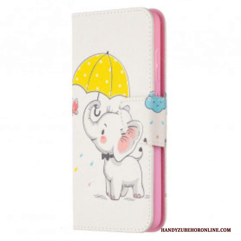 Custodia in pelle Samsung Galaxy A52 4G / A52 5G / A52s 5G Cucciolo Di Elefante