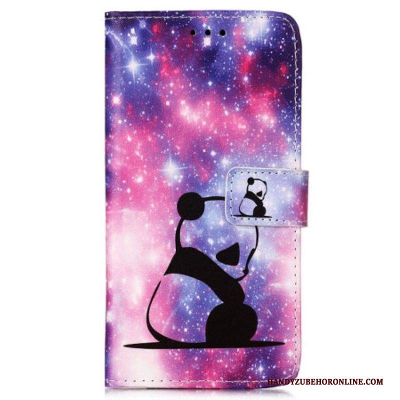 Custodia in pelle Samsung Galaxy A54 5G Cordino Galaxy Panda