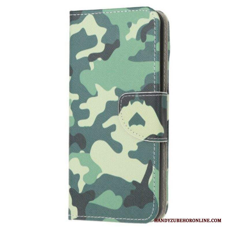 Custodia in pelle Samsung Galaxy M12 / A12 Camuffamento Militare