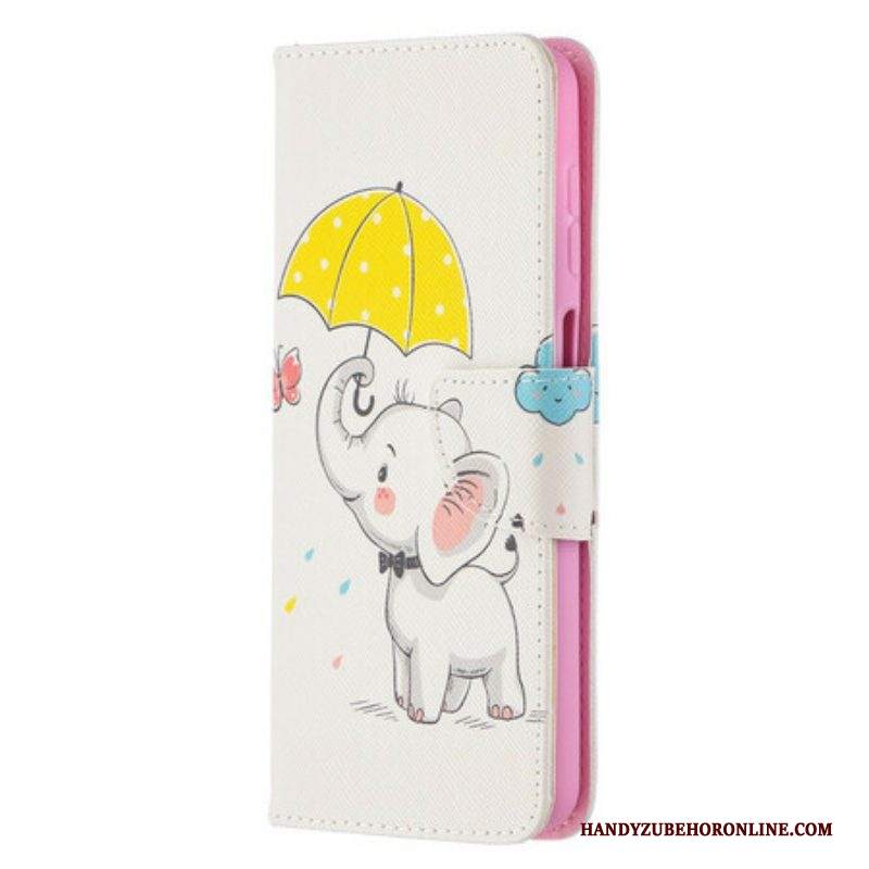 Custodia in pelle Samsung Galaxy M12 / A12 Cucciolo Di Elefante