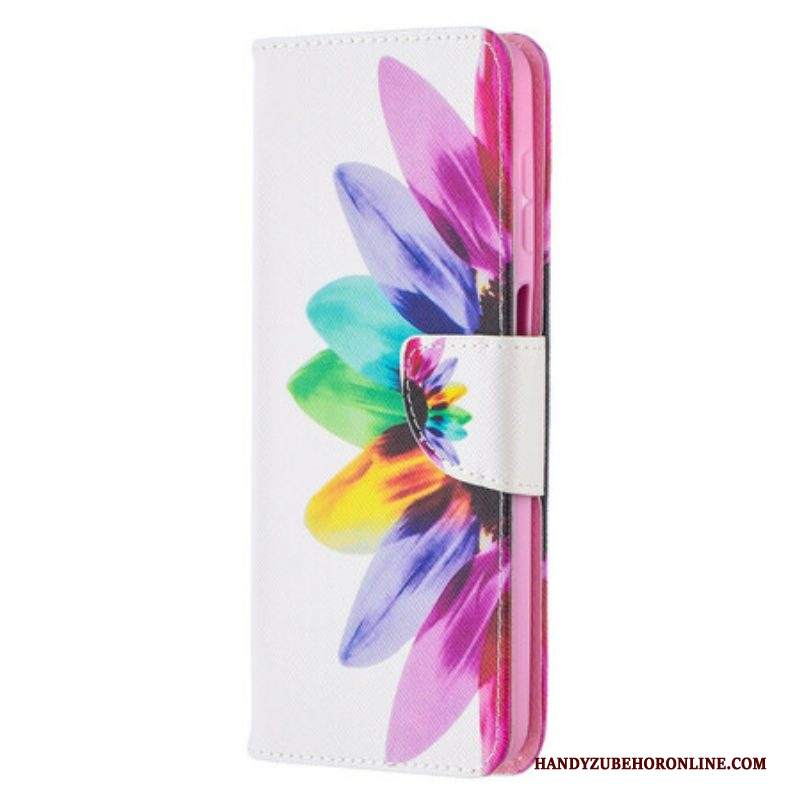 Custodia in pelle Samsung Galaxy M12 / A12 Fiore Dell'acquerello