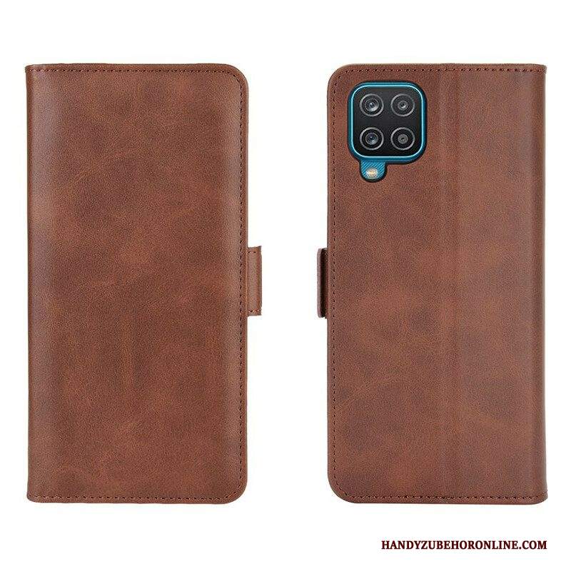 Custodia in pelle Samsung Galaxy M12 / A12 Folio Cover Doppio Lembo