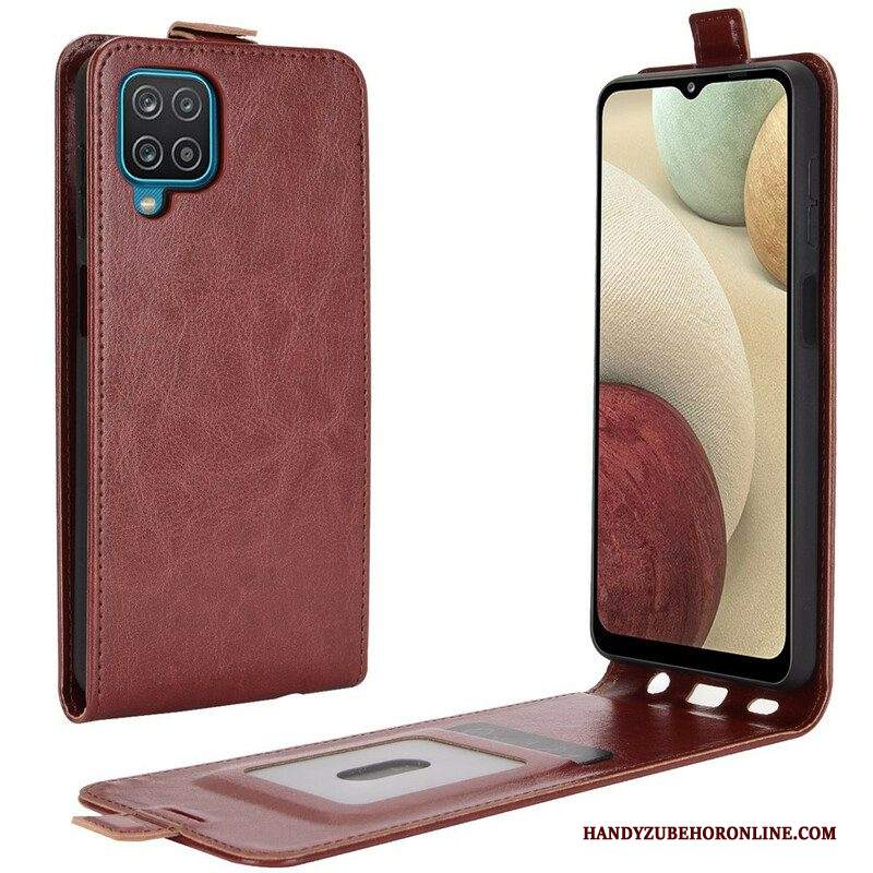 Custodia in pelle Samsung Galaxy M12 / A12 Folio Cover Patta Verticale Effetto Pelle