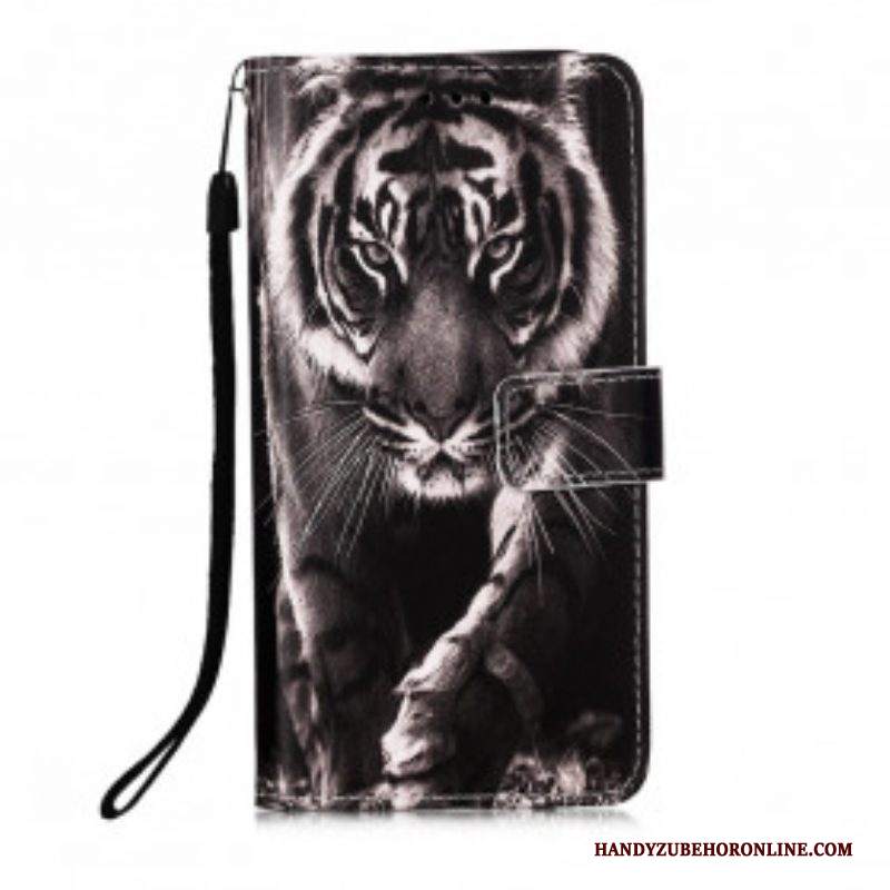 Custodia in pelle Samsung Galaxy M12 / A12 Tigre Notturna