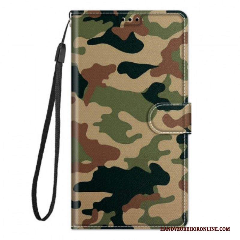 Custodia in pelle Samsung Galaxy M23 5G Camuffamento Militare