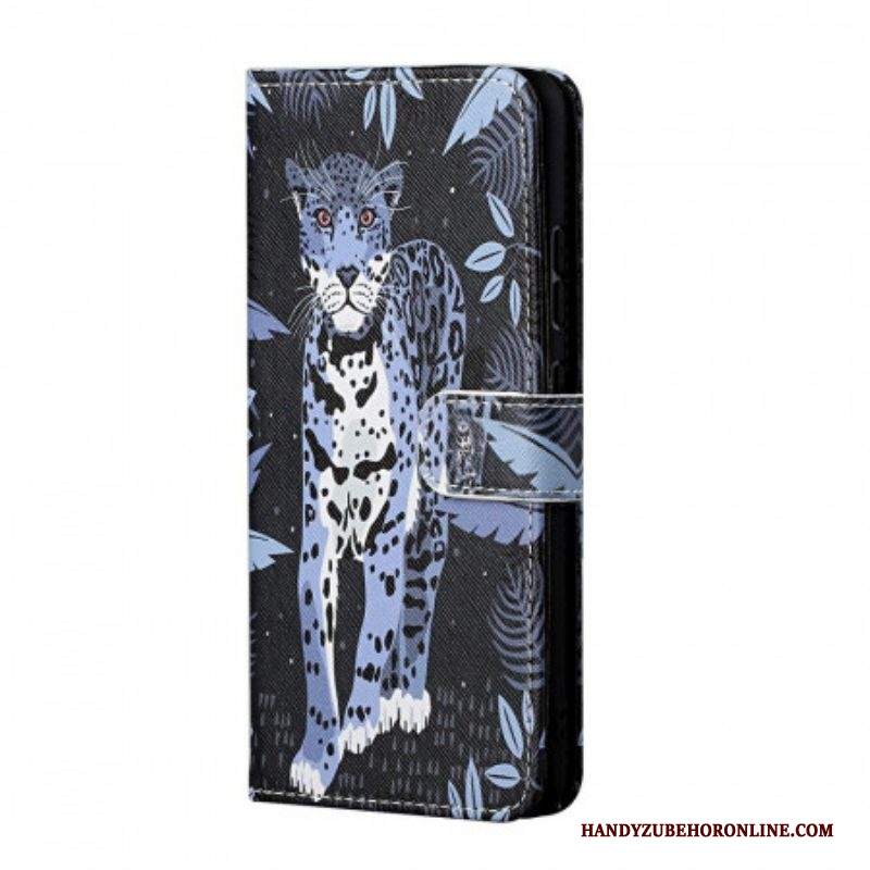 Custodia in pelle Samsung Galaxy M23 5G Leopardo Con Spalline