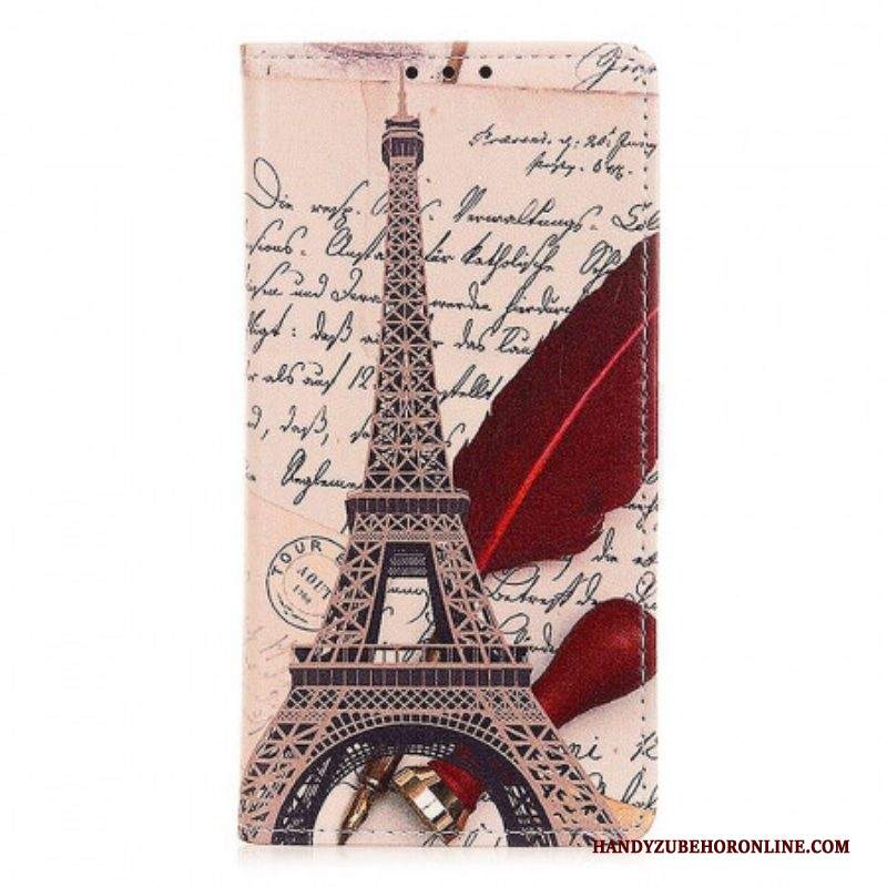 Custodia in pelle Samsung Galaxy M23 5G Torre Eiffel Del Poeta