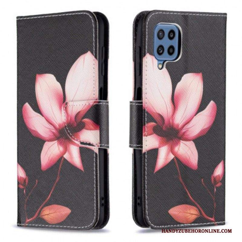 Custodia in pelle Samsung Galaxy M32 Fiore Rosa