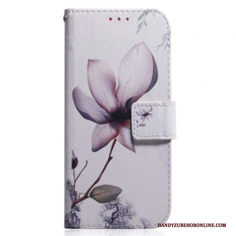 Custodia in pelle Samsung Galaxy M33 5G Fiore Rosa