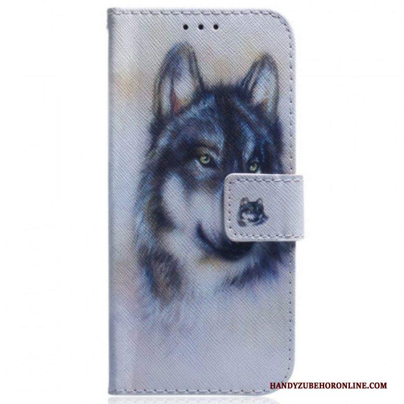 Custodia in pelle Samsung Galaxy M53 5G Cane Dell'acquerello