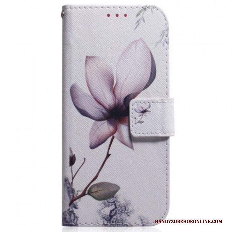 Custodia in pelle Samsung Galaxy M53 5G Fiore Rosa