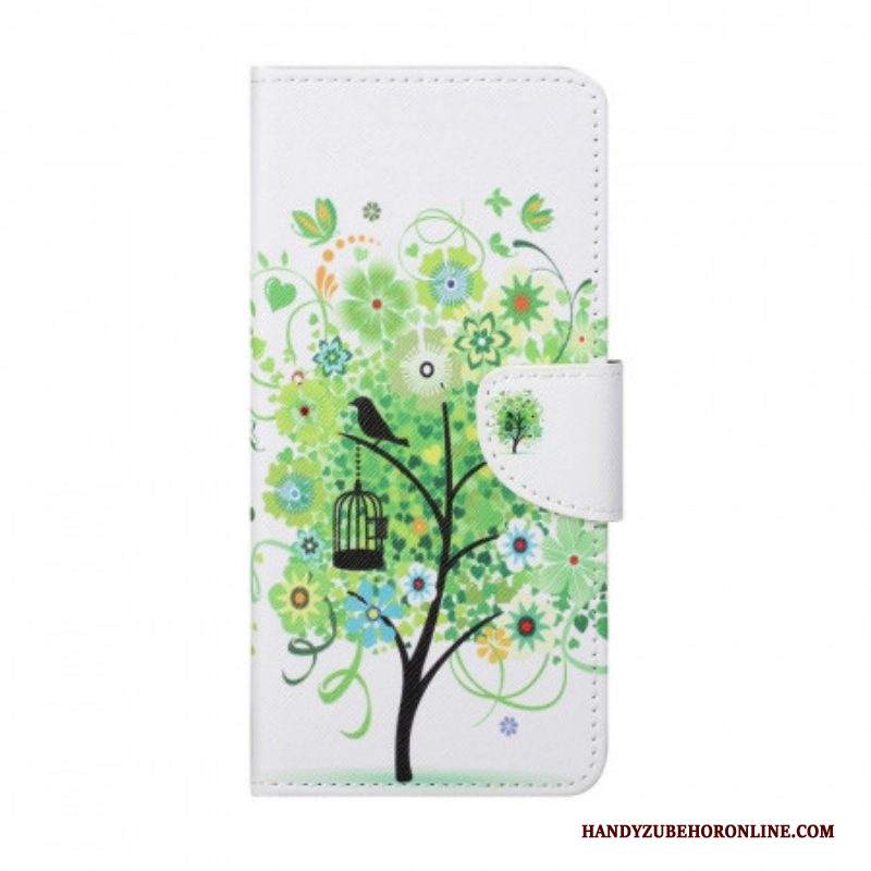 Custodia in pelle Samsung Galaxy M53 5G Fogliame Verde