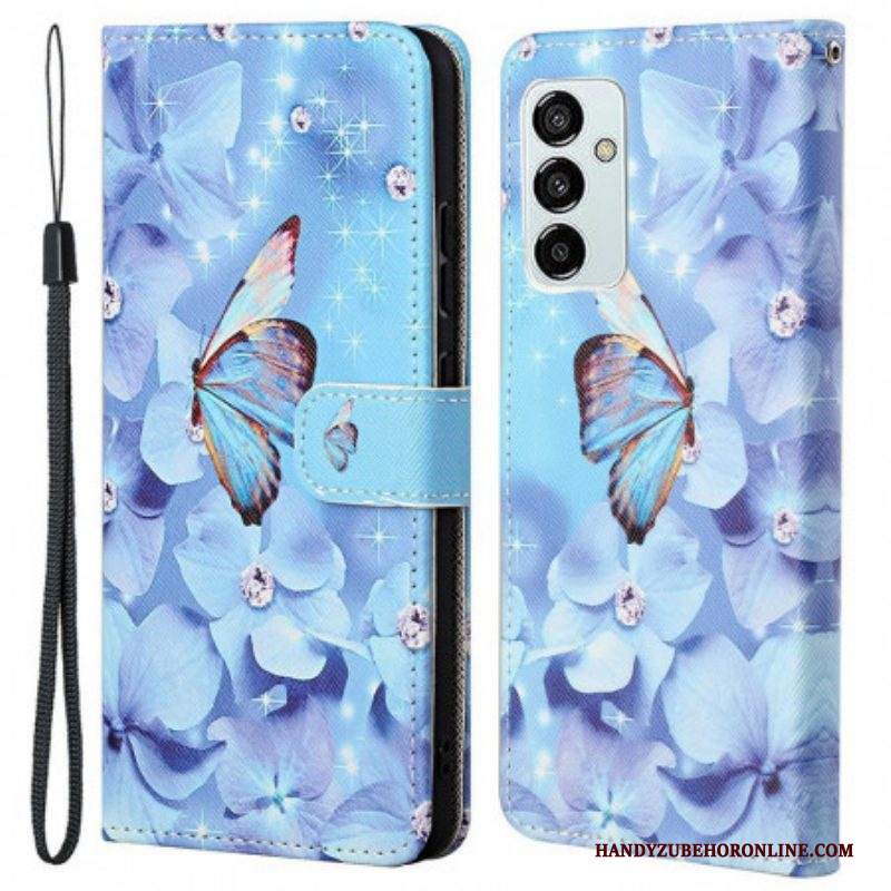 Custodia in pelle Samsung Galaxy M53 5G Perizoma Farfalle