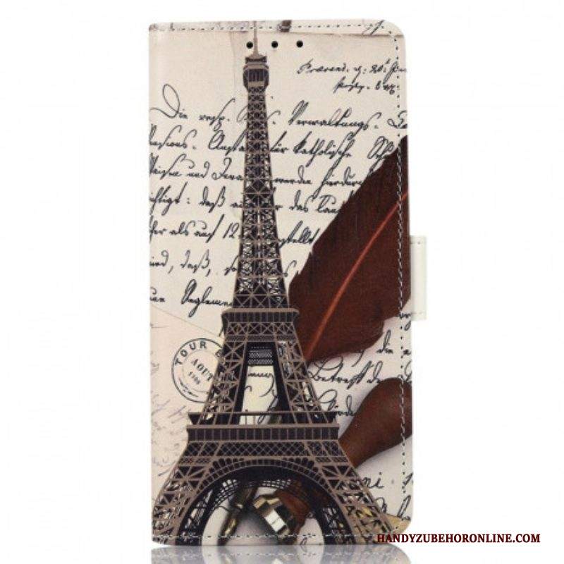 Custodia in pelle Samsung Galaxy M53 5G Torre Eiffel Poetica