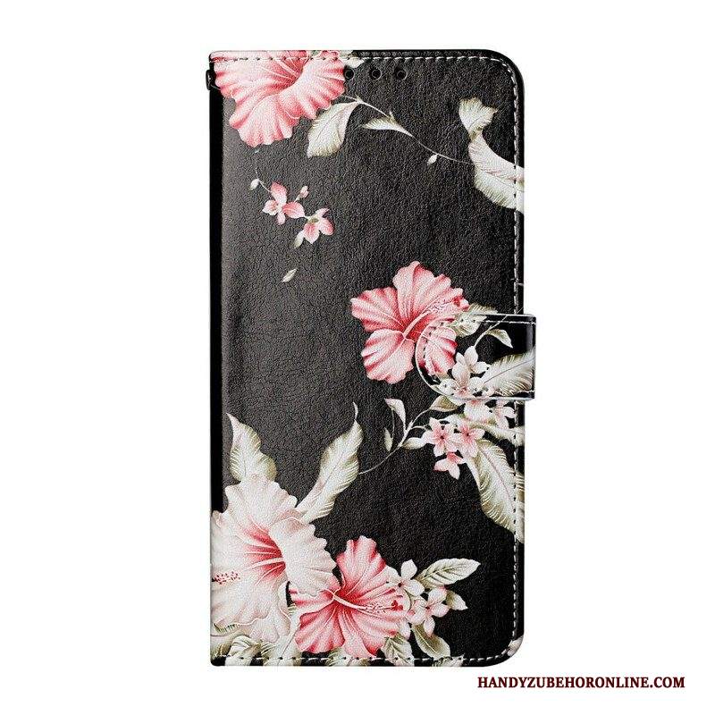 Custodia in pelle Samsung Galaxy S21 5G Fiori Pazzi