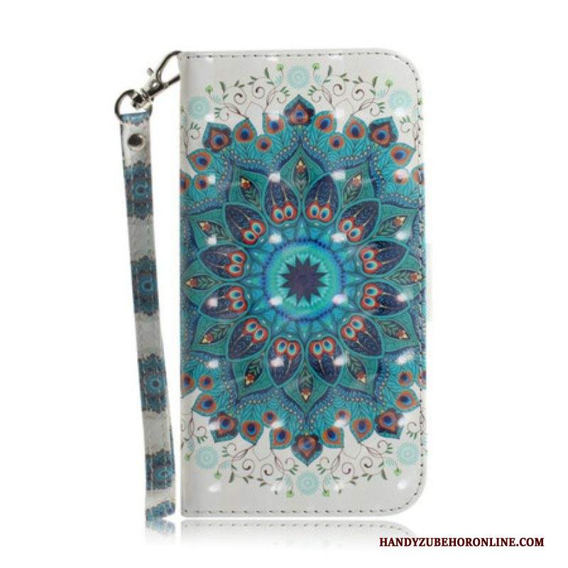 Custodia in pelle Samsung Galaxy S21 5G Mandala Magistrale Con Cinturino