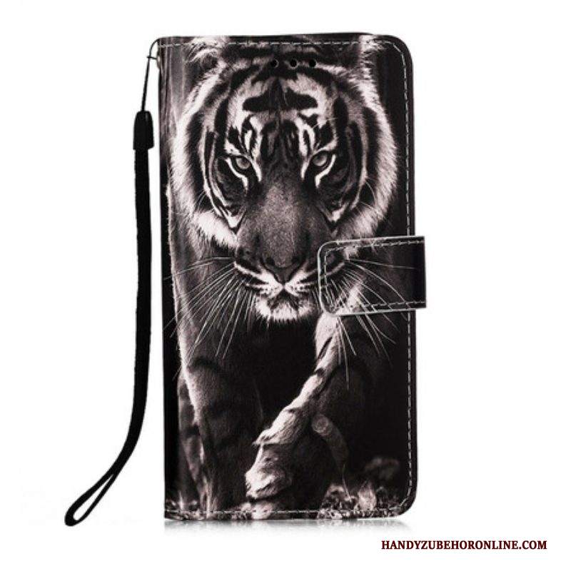 Custodia in pelle Samsung Galaxy S21 5G Tigre Notturna