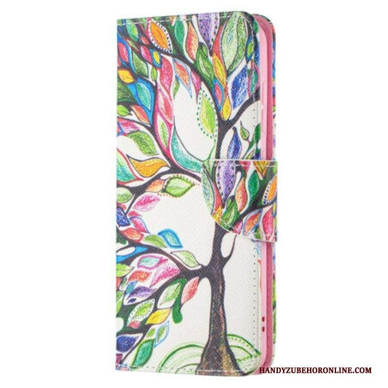 Custodia in pelle Samsung Galaxy S21 FE Albero Colorato