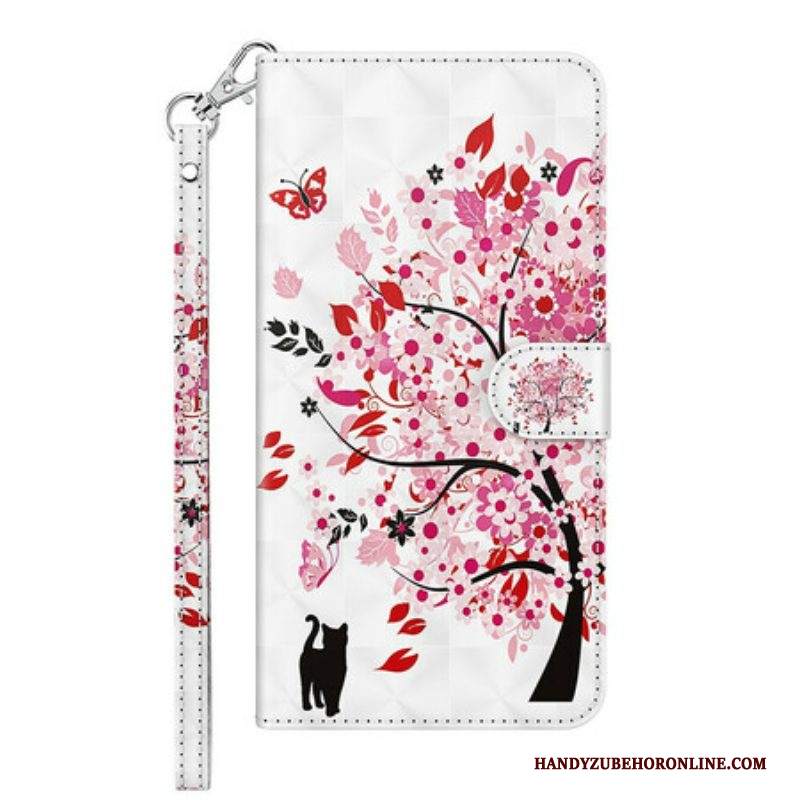 Custodia in pelle Samsung Galaxy S21 FE Albero Rosa