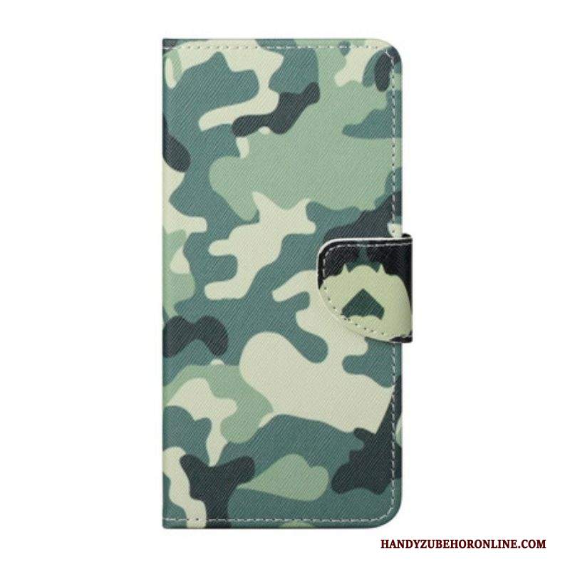 Custodia in pelle Samsung Galaxy S21 FE Camuffamento Militare