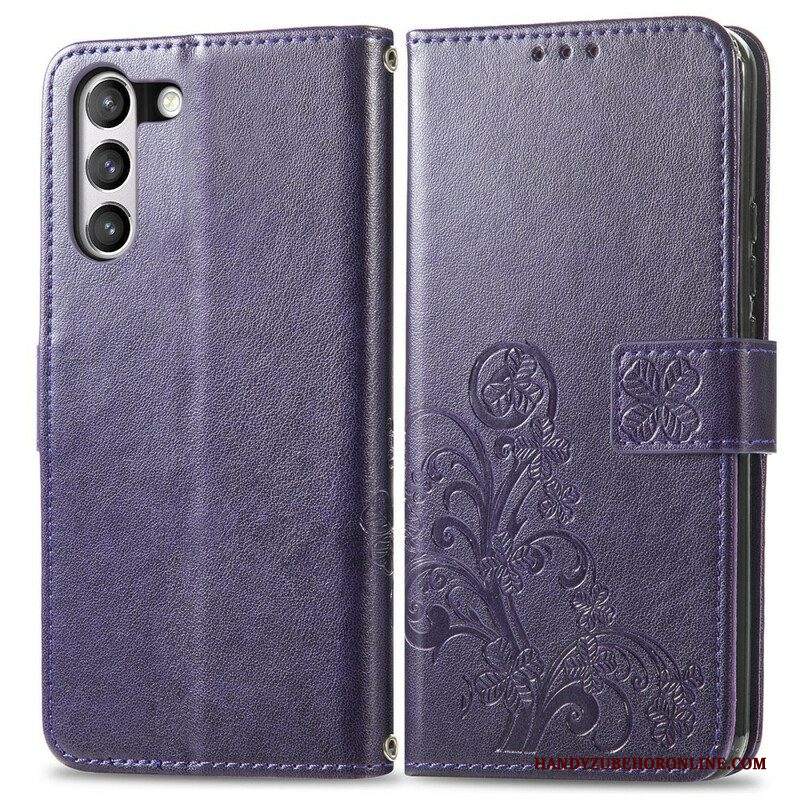 Custodia in pelle Samsung Galaxy S21 FE Fiori Astratti