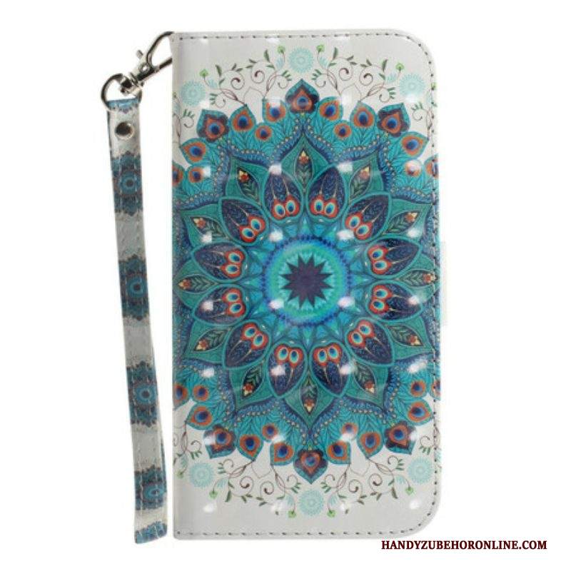 Custodia in pelle Samsung Galaxy S21 FE Mandala Magistrale Con Cinturino