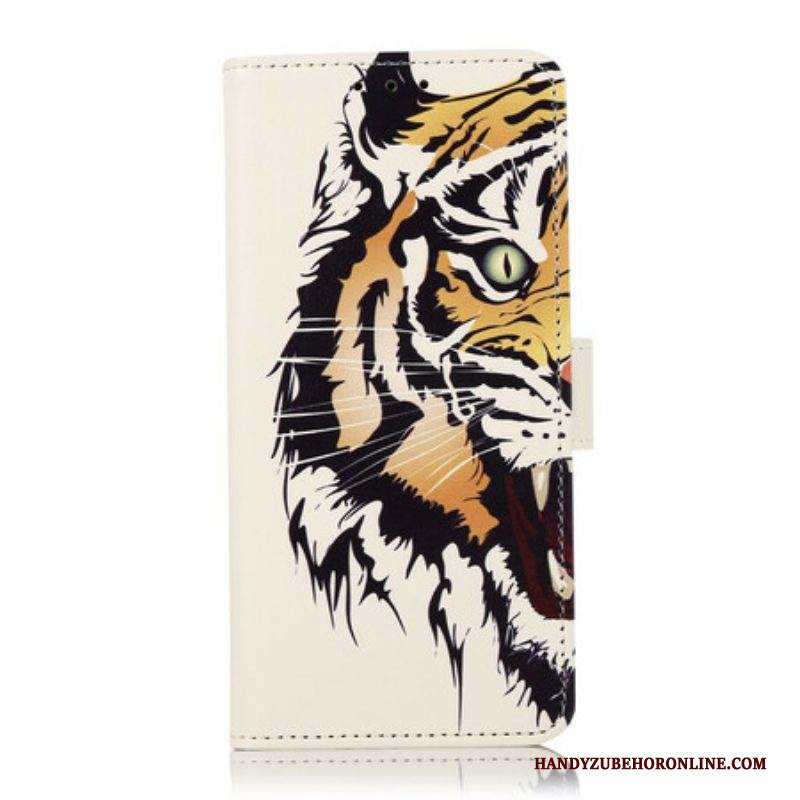 Custodia in pelle Samsung Galaxy S21 FE Tigre Feroce