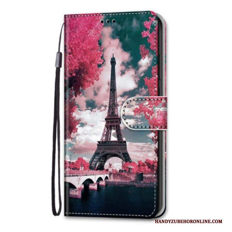 Custodia in pelle Samsung Galaxy S21 Plus 5G Parigi In Fiore