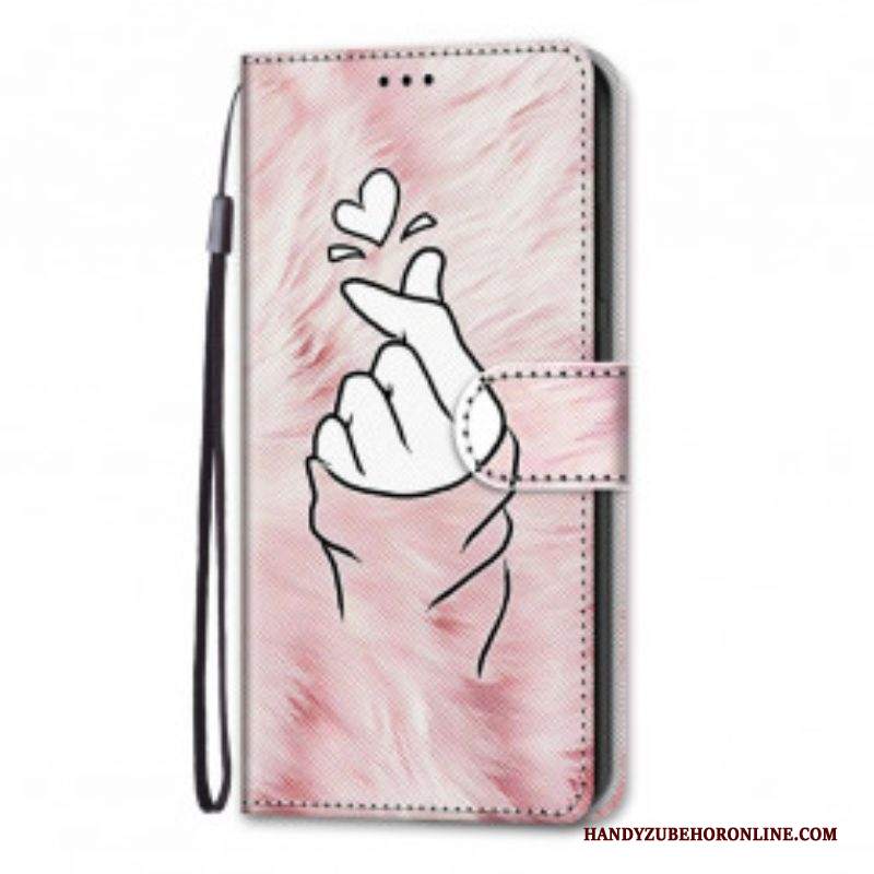 Custodia in pelle Samsung Galaxy S21 Ultra 5G Cuore Del Dito